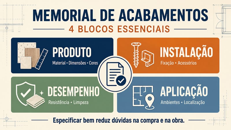 Blocos do memorial de acabamentos